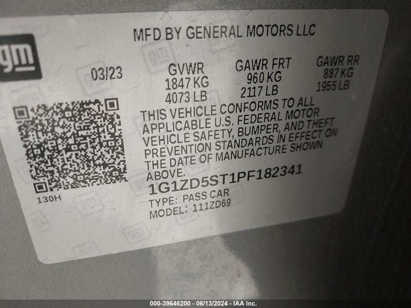 2023 CHEVROLET MALIBU FWD 1LT - 1G1ZD5ST1PF182341