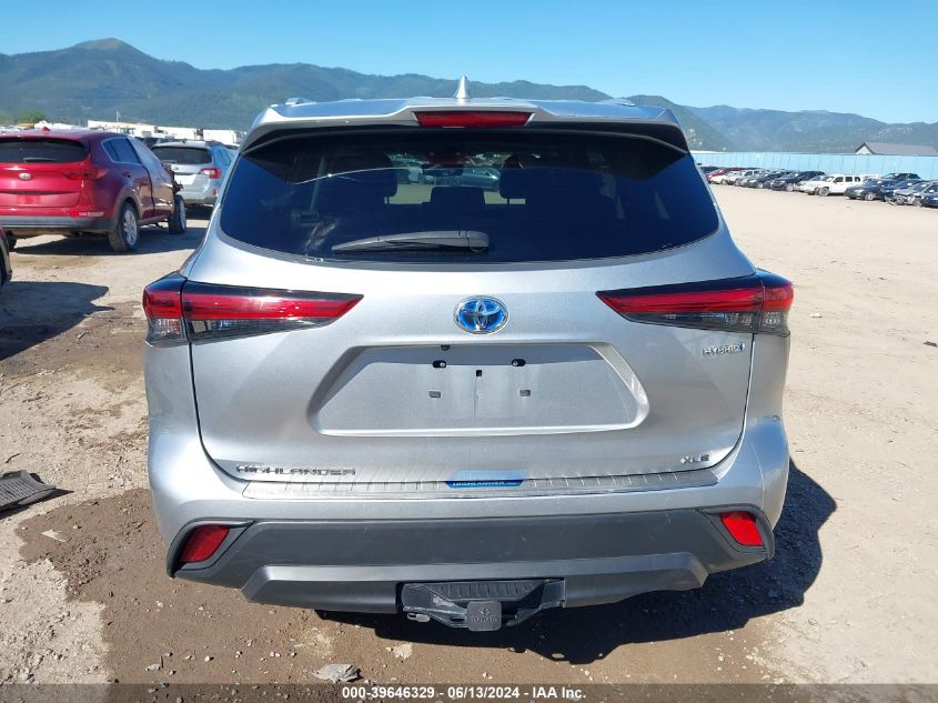 2022 Toyota Highlander Hybrid Xle VIN: 5TDHBRCH6NS559995 Lot: 39646329