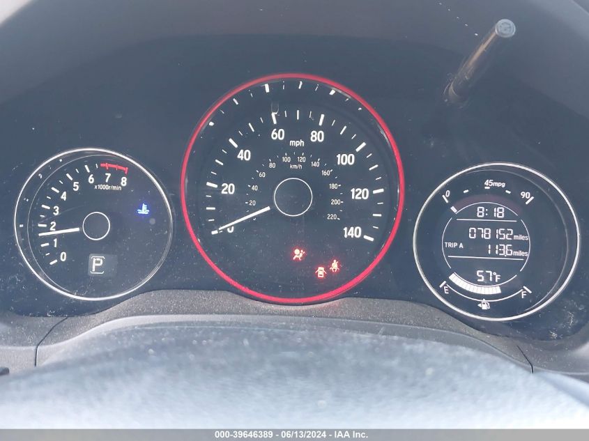 2018 Honda Hr-V Ex-L VIN: 3CZRU6H70JM716163 Lot: 39646389