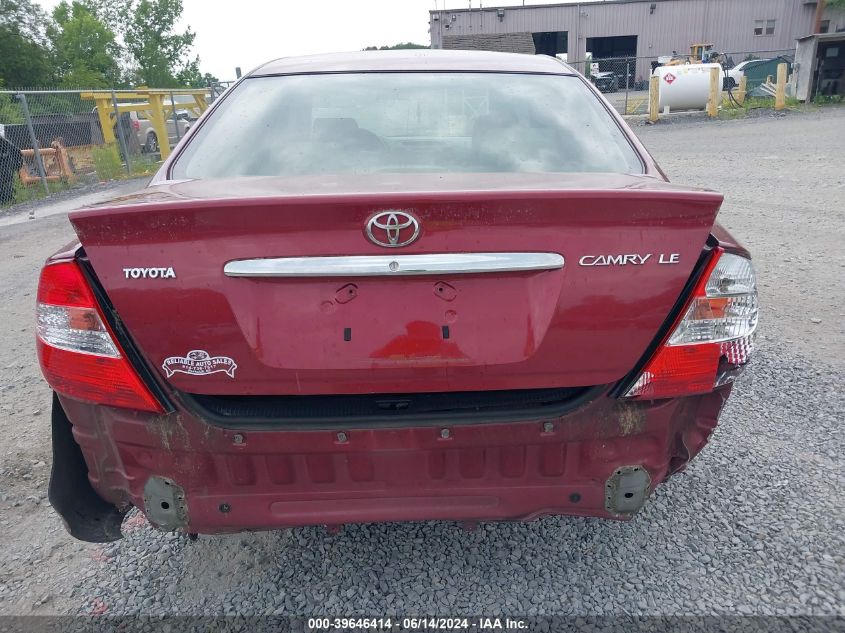 2003 Toyota Camry Le VIN: JTDBE32K130167031 Lot: 39646414