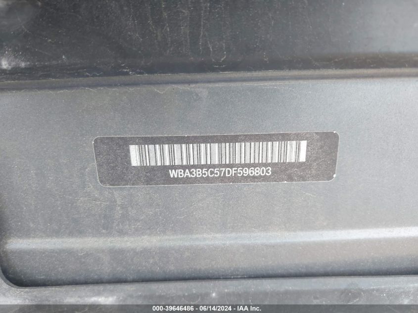2013 BMW 328I xDrive VIN: WBA3B5C57DF596803 Lot: 39646486