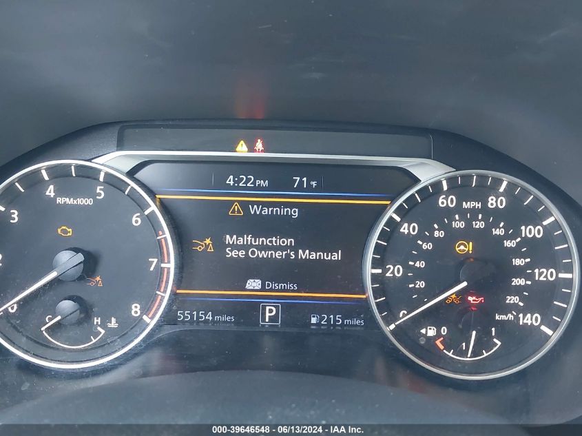 2021 Nissan Altima Sr Fwd VIN: 1N4BL4CV5MN396293 Lot: 39646548