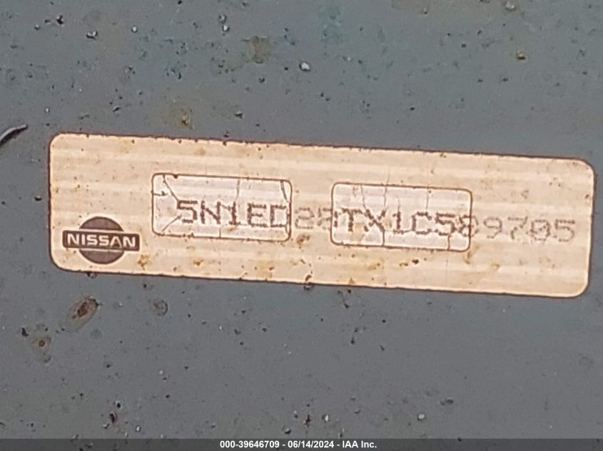 2001 Nissan Xterra Se VIN: 5N1ED28TX1C589705 Lot: 39646709