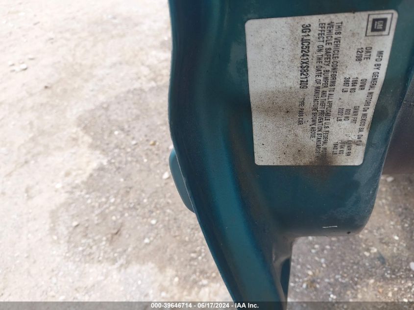 1999 Chevrolet Cavalier VIN: 3G1JC5241XS821709 Lot: 39646714