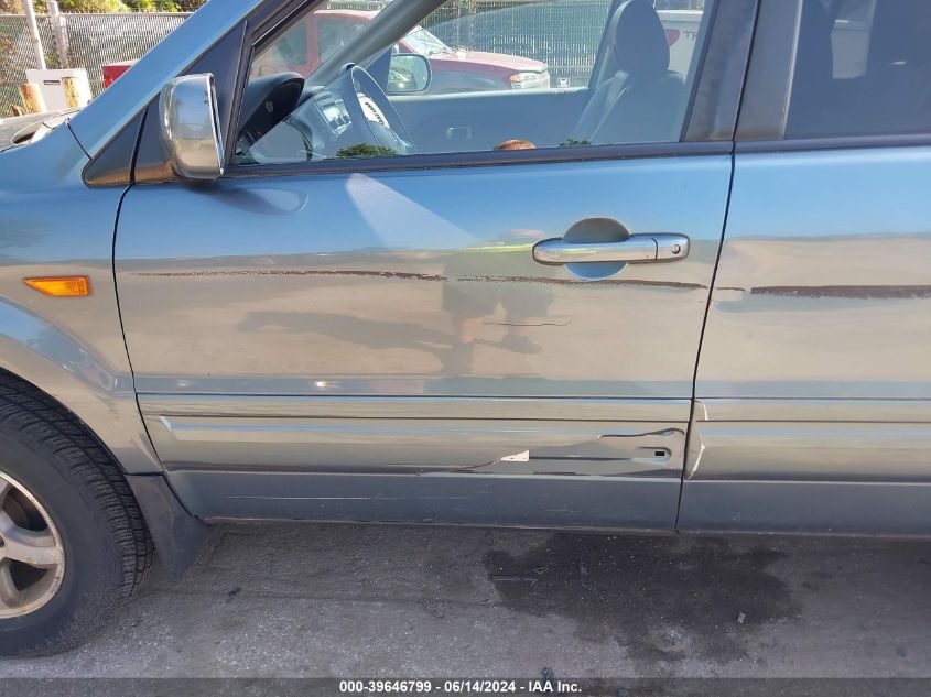 2007 Honda Pilot Ex-L VIN: 5FNYF185678006761 Lot: 39646799