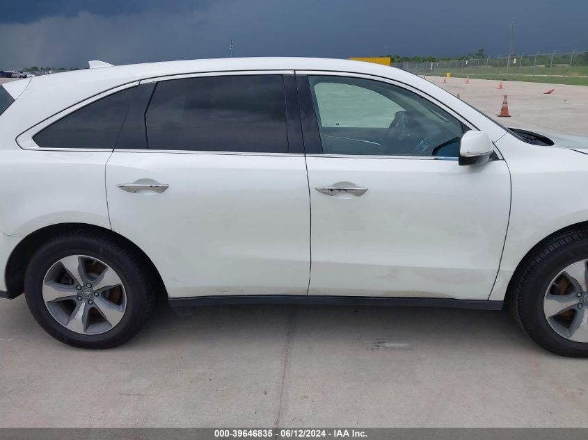 2014 Acura Mdx VIN: 5FRYD4H20EB021524 Lot: 39646835