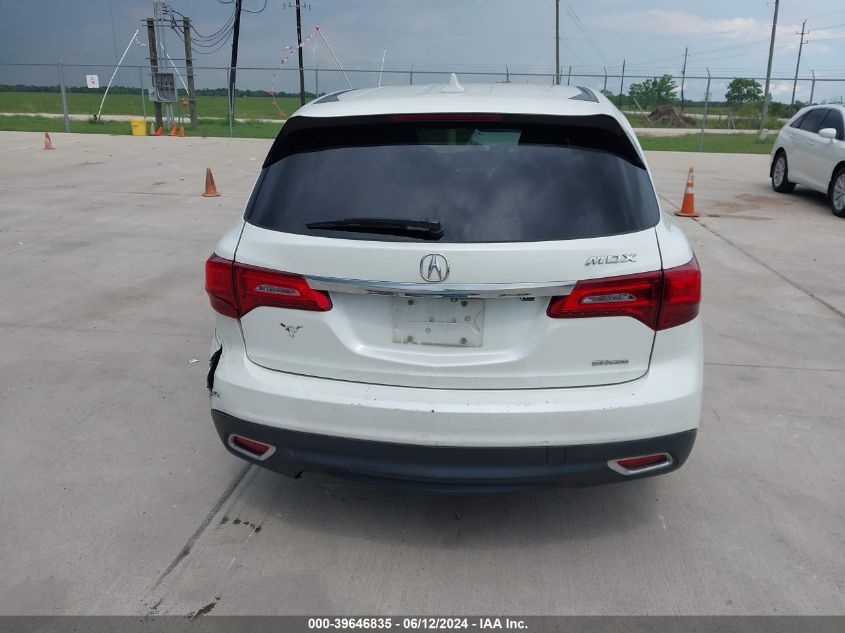 2014 Acura Mdx VIN: 5FRYD4H20EB021524 Lot: 39646835