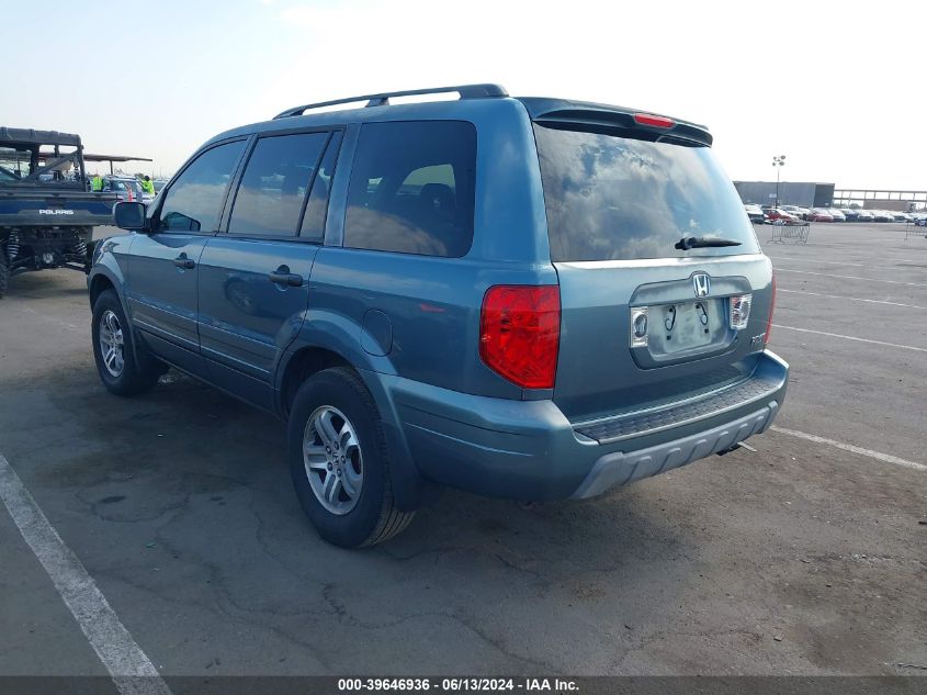 2005 Honda Pilot Ex-L VIN: 5FNYF18545B039481 Lot: 39646936