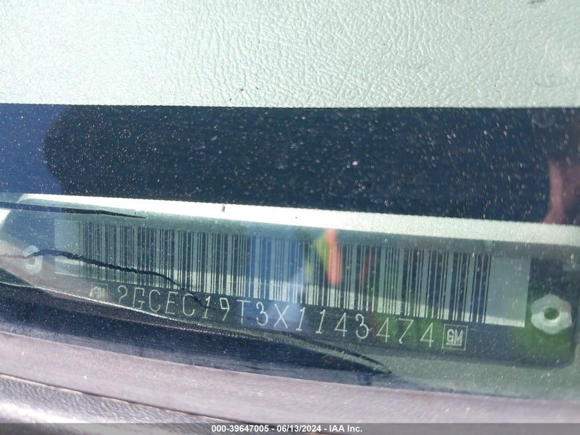 1999 Chevrolet Silverado 1500 Ls VIN: 2GCEC19T3X1143474 Lot: 39647005