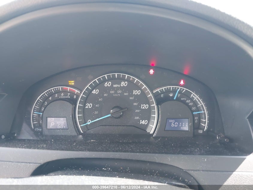 2012 Toyota Camry Xle V6 VIN: 4T1BK1FKXCU009704 Lot: 39647210