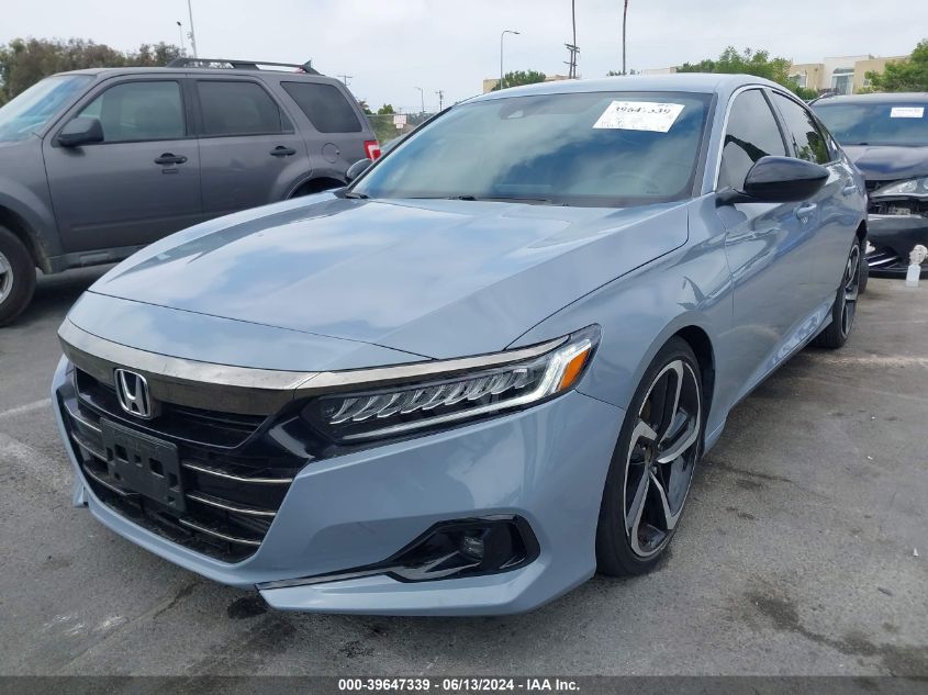 2022 Honda Accord Sport VIN: 1HGCV1F38NA034440 Lot: 39647339