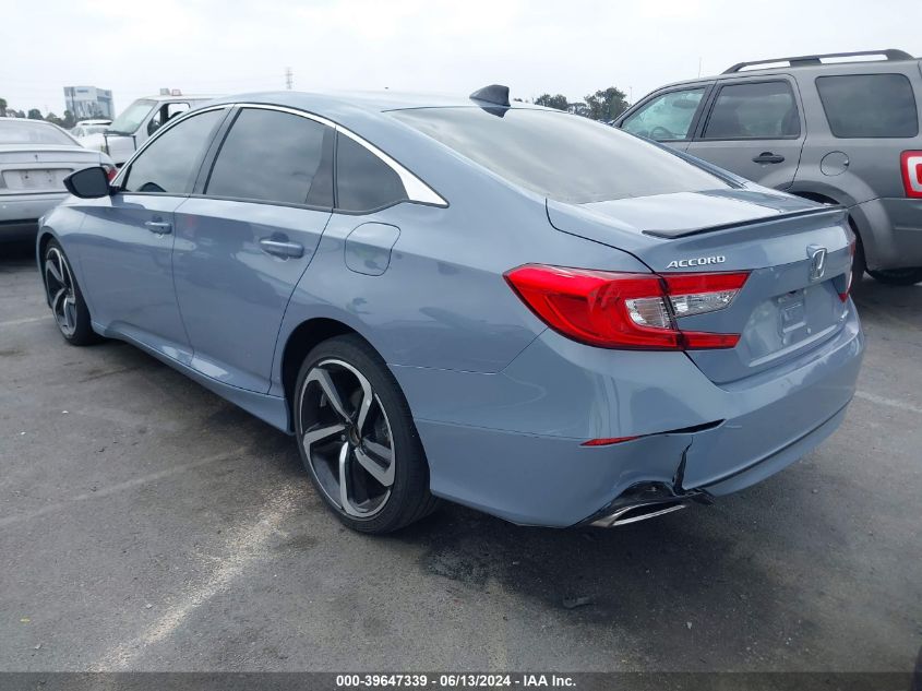 2022 Honda Accord Sport VIN: 1HGCV1F38NA034440 Lot: 39647339