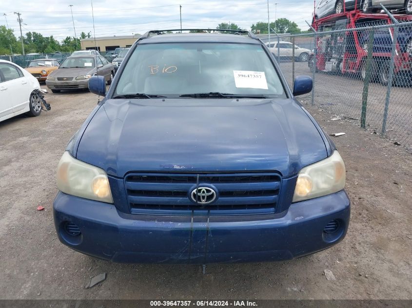 2005 Toyota Highlander VIN: JTEGD21A650120300 Lot: 39647357