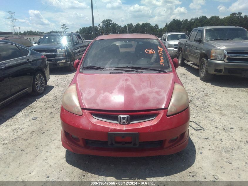 2007 Honda Fit Sport VIN: JHMGD38637S016882 Lot: 39647566