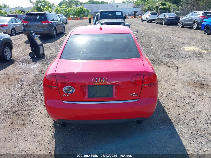 2007 Audi A4 2.0T VIN: WAUDF78E77A171936 Lot: 39647956