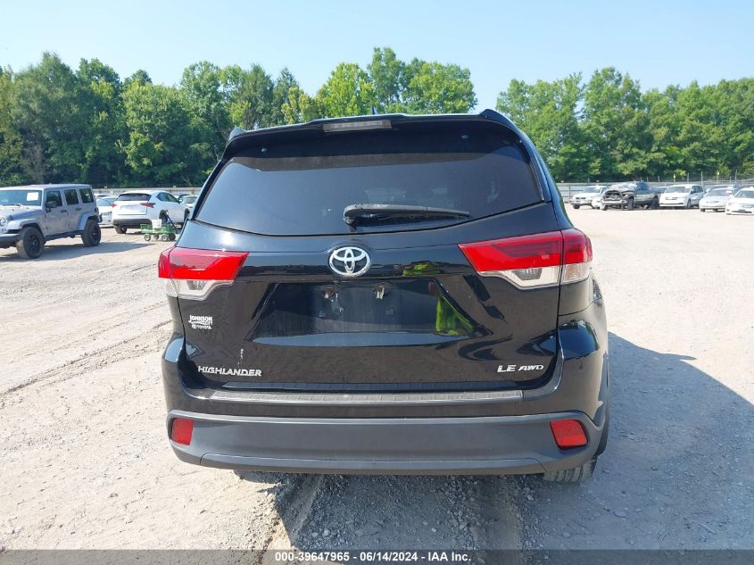 2017 Toyota Highlander Le Plus VIN: 5TDBZRFH9HS380836 Lot: 39647965
