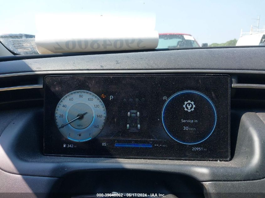 2022 Hyundai Tucson Sel VIN: 5NMJFCAE9NH076614 Lot: 39648062