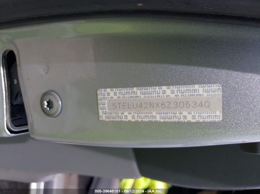 2006 Toyota Tacoma Base V6 VIN: 5TELU42NX6Z305340 Lot: 39648101