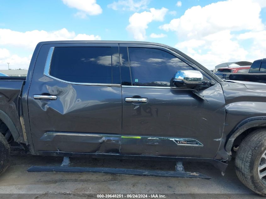 2022 Toyota Tundra 1794 Edition VIN: 5TFMA5DB3NX022189 Lot: 39648251