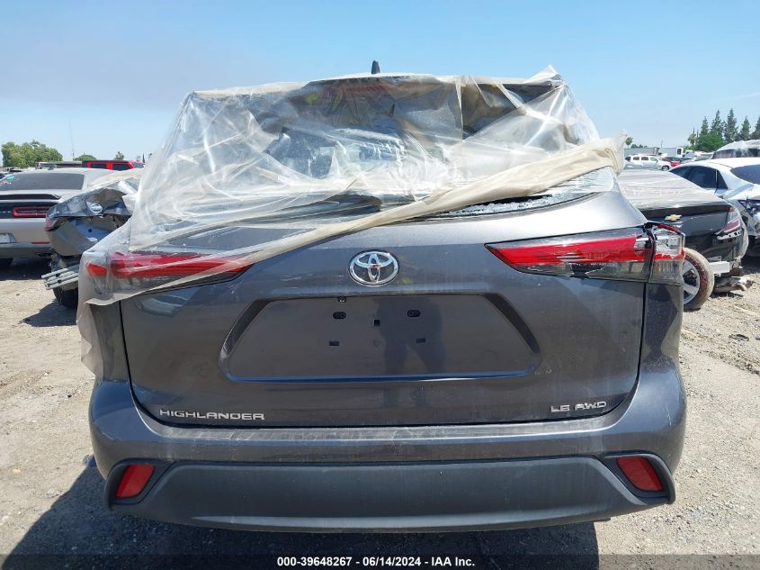 2021 Toyota Highlander L/Le VIN: 5TDBZRBH8MS544237 Lot: 39648267