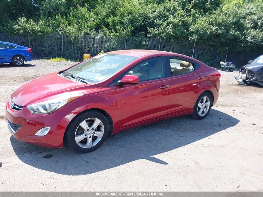 2013 Hyundai Elantra Gls VIN: 5NPDH4AEXDH336257 Lot: 39648307