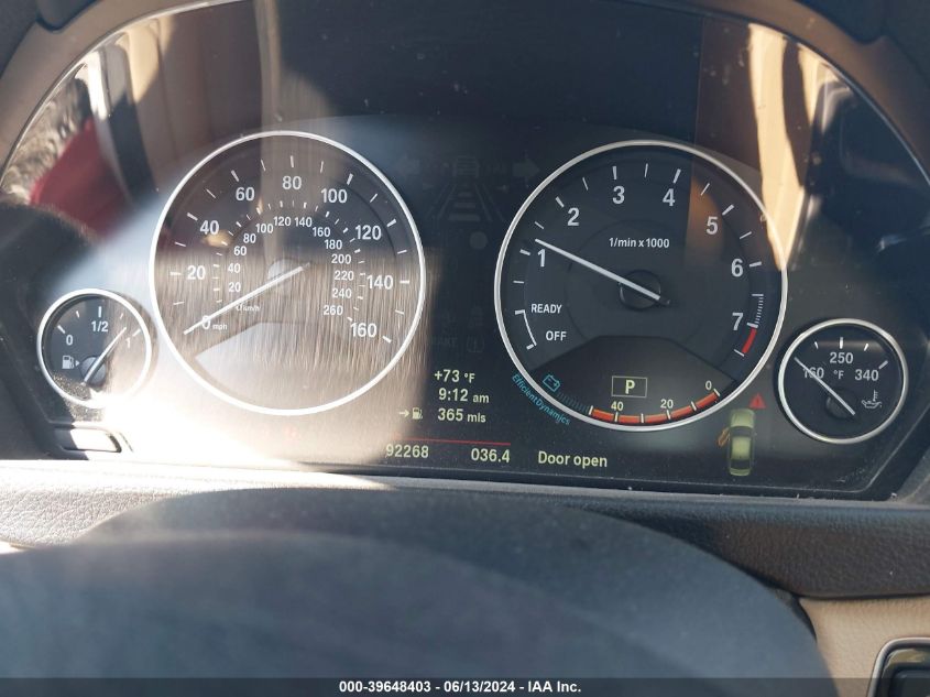 2013 BMW 328I xDrive VIN: WBA3B5C55DF594743 Lot: 39648403