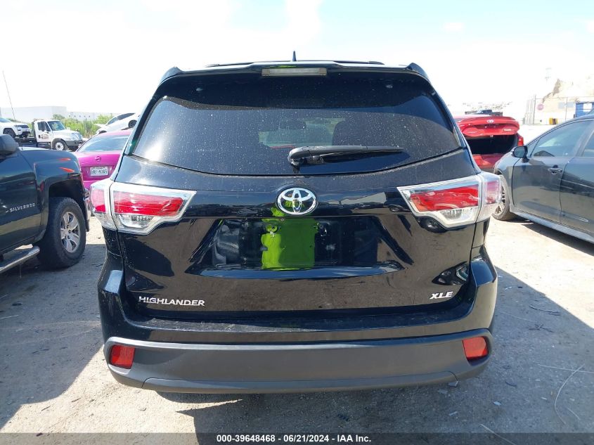 2015 Toyota Highlander Xle V6 VIN: 5TDKKRFH5FS118121 Lot: 39648468