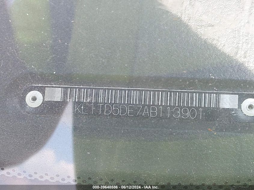 2010 Chevrolet Aveo Lt VIN: KL1TD5DE7AB113901 Lot: 39648586