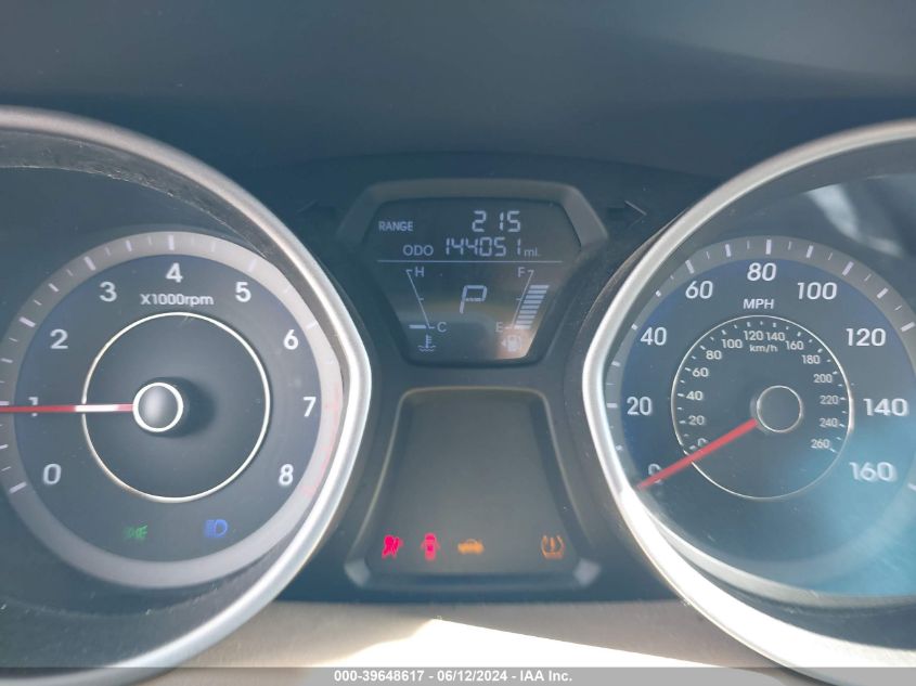 2012 Hyundai Elantra Gls (Ulsan Plant) VIN: KMHDH4AE0CU468797 Lot: 39648617