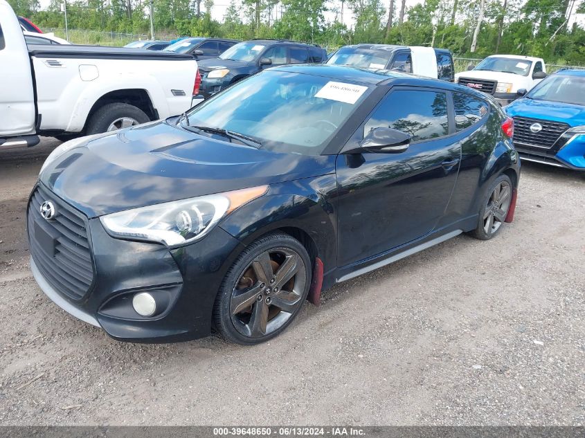 2014 Hyundai Veloster Turbo W/Black VIN: KMHTC6AE5EU193629 Lot: 39648650