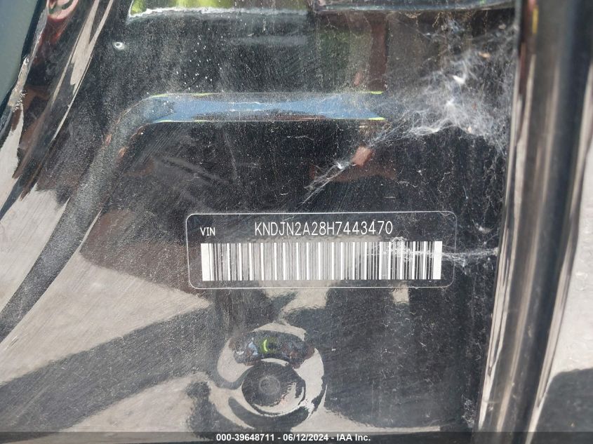 2017 Kia Soul VIN: KNDJN2A28H7443470 Lot: 39648711