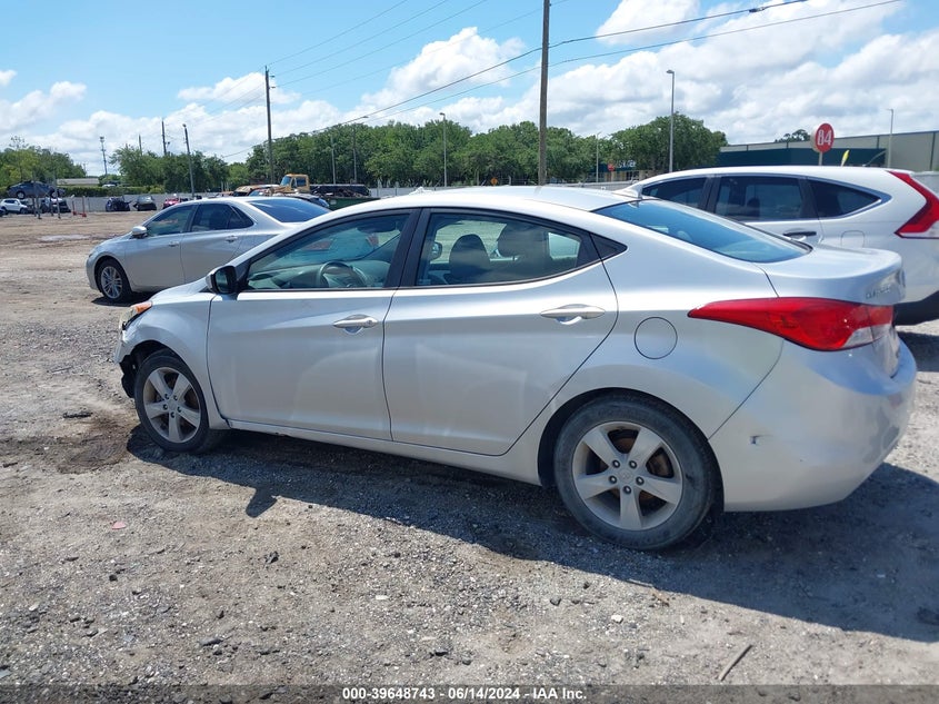2013 Hyundai Elantra Gls VIN: KMHDH4AE3DU787581 Lot: 39648743