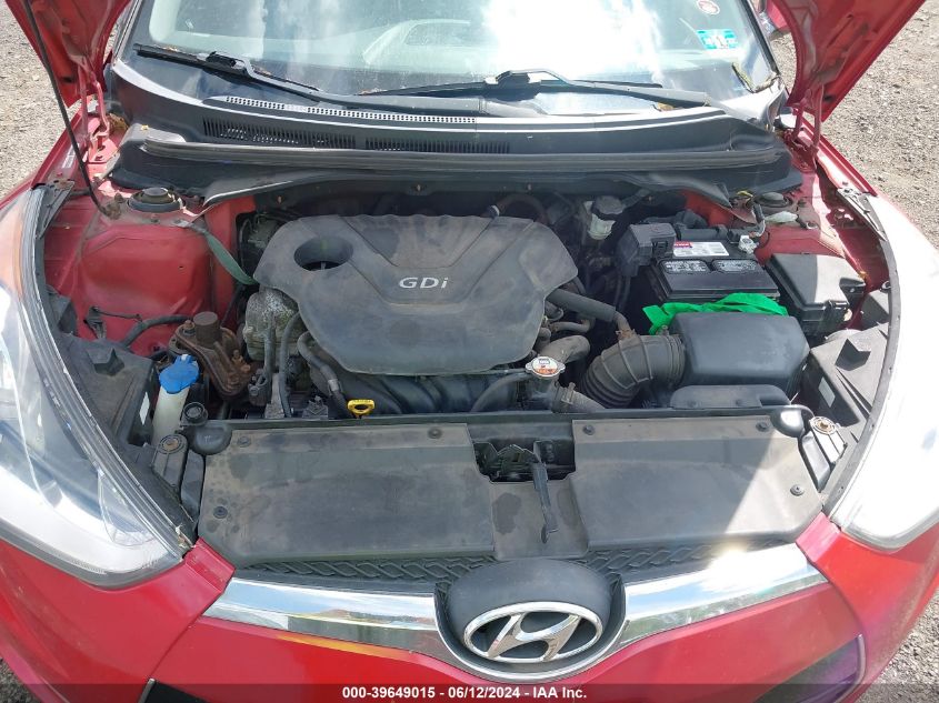 2013 Hyundai Veloster Base W/Gray VIN: KMHTC6AD5DU117902 Lot: 39649015