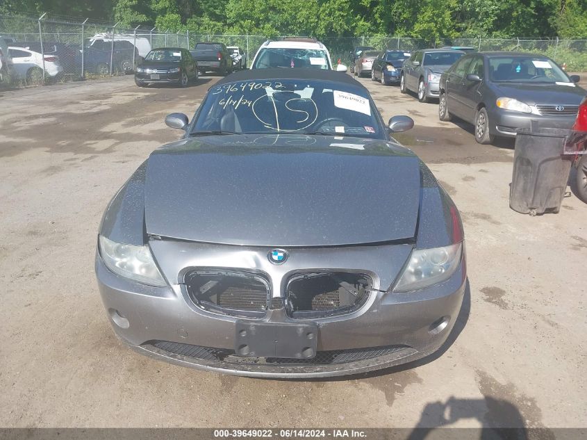 2005 BMW Z4 3.0I VIN: 4USBT535X5LU09885 Lot: 39649022