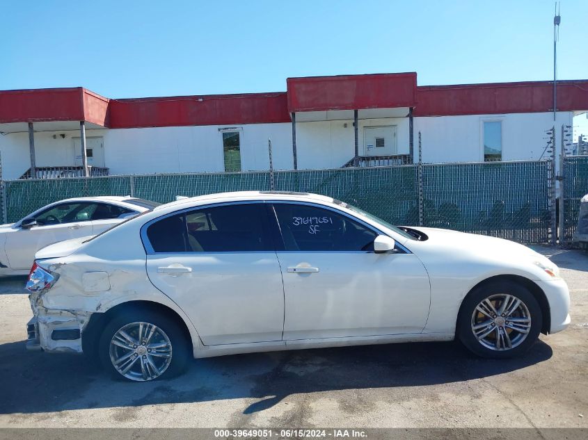 2012 Infiniti G25X VIN: JN1DV6AR2CM860727 Lot: 39649051