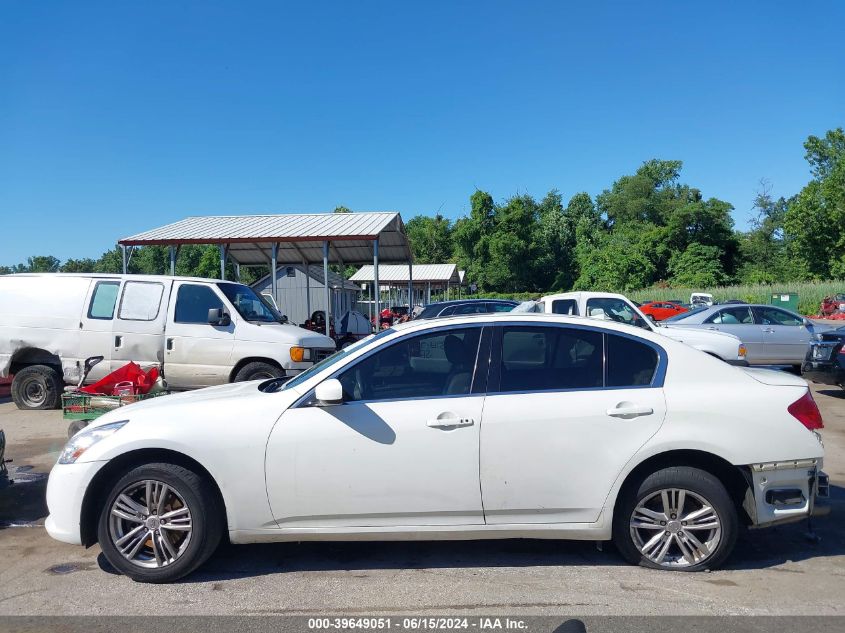 2012 Infiniti G25X VIN: JN1DV6AR2CM860727 Lot: 39649051