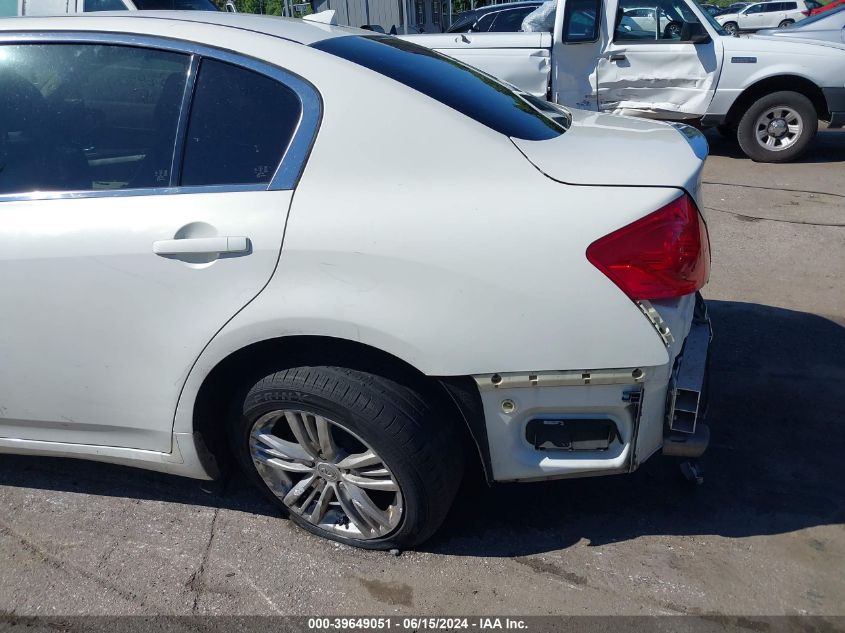 2012 Infiniti G25X VIN: JN1DV6AR2CM860727 Lot: 39649051