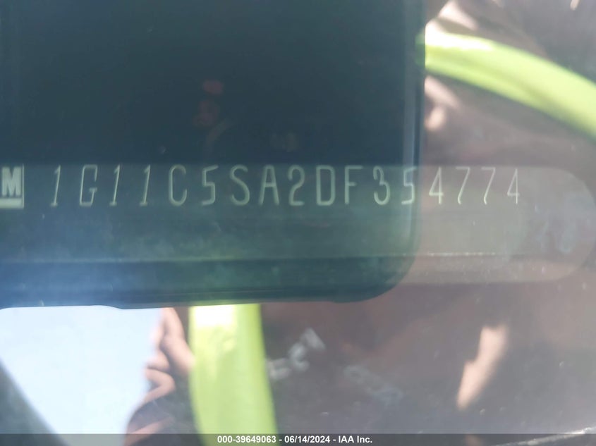 2013 Chevrolet Malibu 1Lt VIN: 1G11C5SA2DF354774 Lot: 39649063