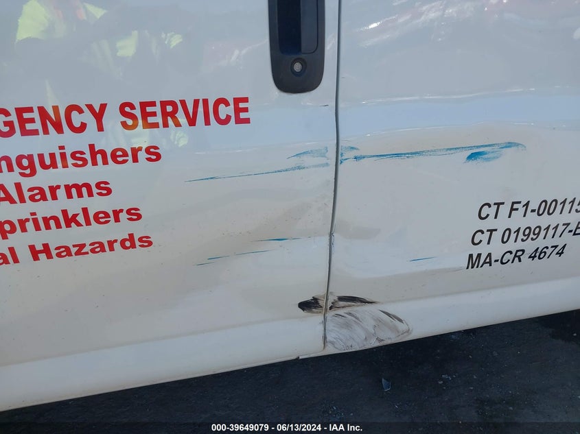 VIN 1GCWGAFP2K1253625 2019 CHEVROLET EXPRESS 2500 WORK VAN