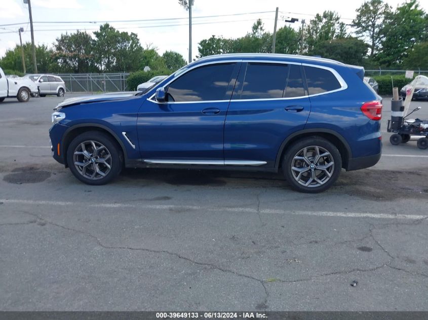 2021 BMW X3 Sdrive30I VIN: 5UXTY3C08M9E27612 Lot: 39649133