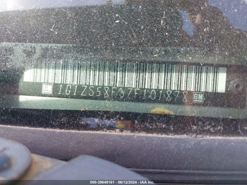 2007 Chevrolet Malibu Ls VIN: 1G1ZS58F37F101878 Lot: 39649161