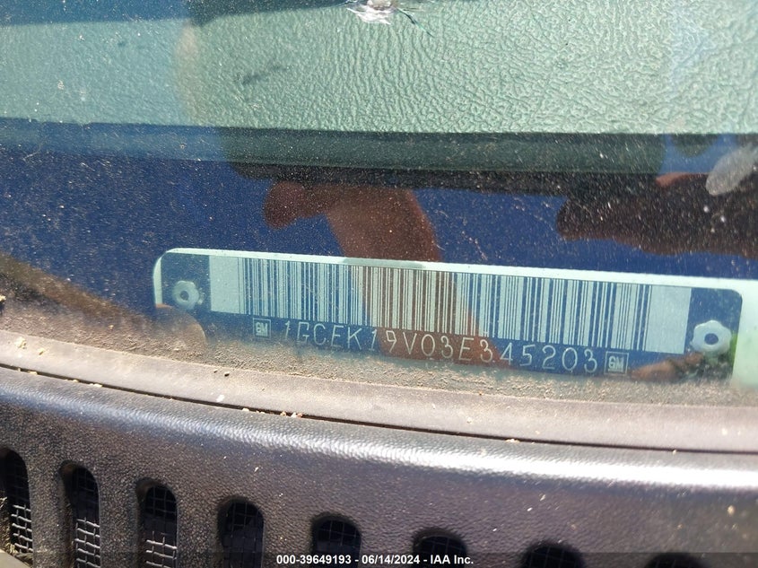 2003 Chevrolet Silverado 1500 Ls VIN: 1GCEK19V03E345203 Lot: 39649193