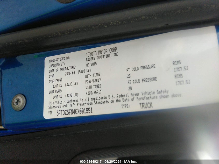 2016 TOYOTA TACOMA TRD OFF ROAD/TRD SPORT - 5TFDZ5BN4GX001991