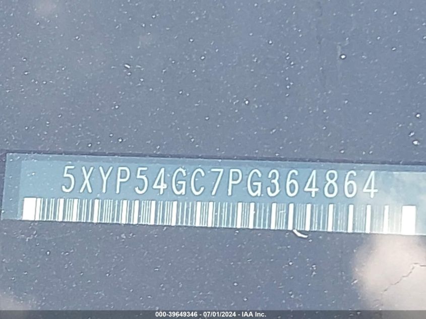 2023 Kia Telluride Sx VIN: 5XYP54GC7PG364864 Lot: 39649346