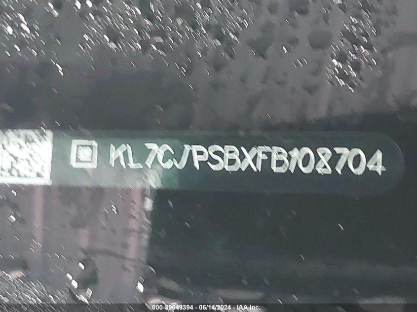 2015 Chevrolet Trax 1Ls VIN: KL7CJPSBXFB108704 Lot: 39649394