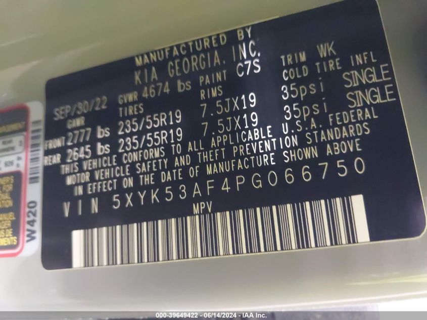 2023 Kia Sportage Sx-Prestige VIN: 5XYK53AF4PG066750 Lot: 39649422