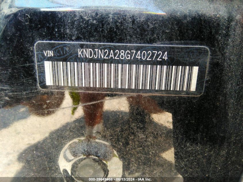 2016 Kia Soul VIN: KNDJN2A28G7402724 Lot: 39649466