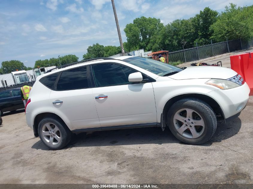 2004 Nissan Murano Sl VIN: JN8AZ08W24W342222 Lot: 39649488