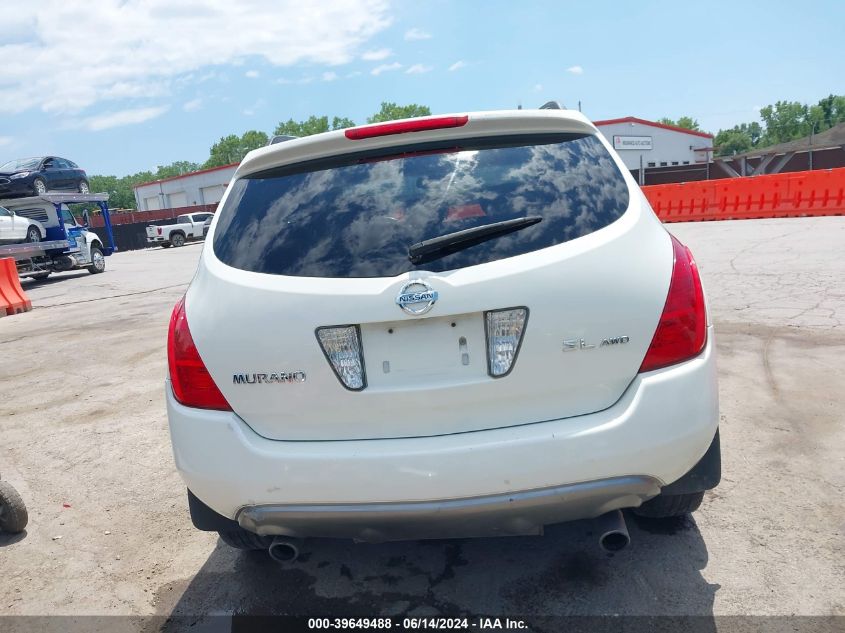 2004 Nissan Murano Sl VIN: JN8AZ08W24W342222 Lot: 39649488