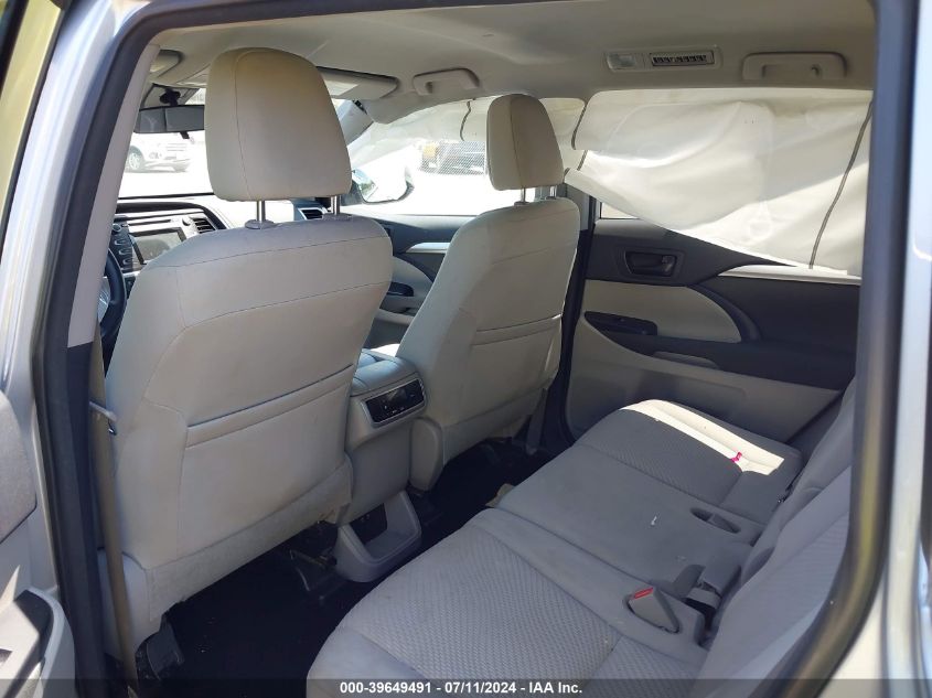 2018 Toyota Highlander Le VIN: 5TDBZRFH5JS915294 Lot: 39649491